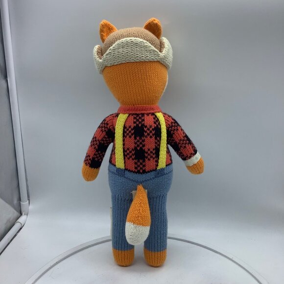 Cuddle + Kind Wyatt The Fox 14" Hand-Knit Doll Plush Stuffed Animal Handmade - Picture 3 of 7